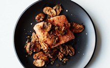 Salmon with Sauteed Mushrooms, Shallots, and Fresh Herbs