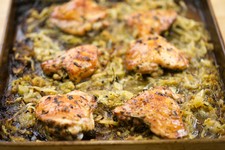 Sheet-Pan Tarragon Chicken with Sherry Vinegar Onions